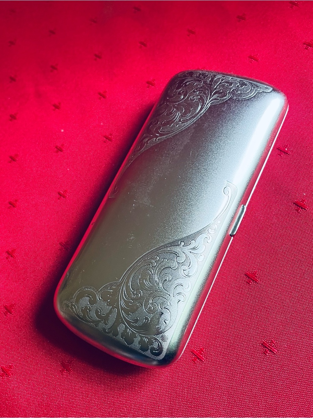 Vintage Germany Silver tone Cigar- Eyeglass / Travel Case: Venice